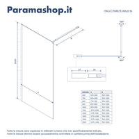 Walk-in 70 cm vetro 8mm anticalcare trasparente h200 | Itaca