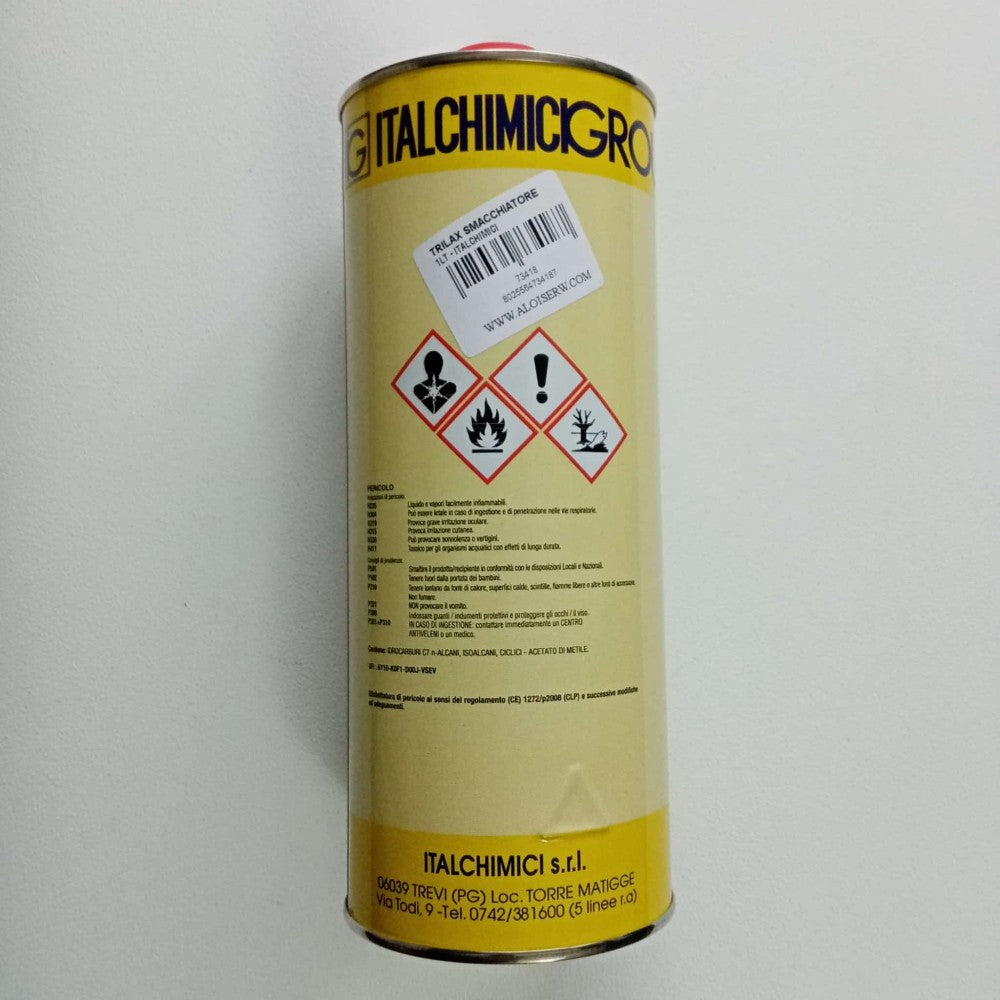 Italchimici trilax 1lt smacchiatore sgrasssatore base solvente per uso generale