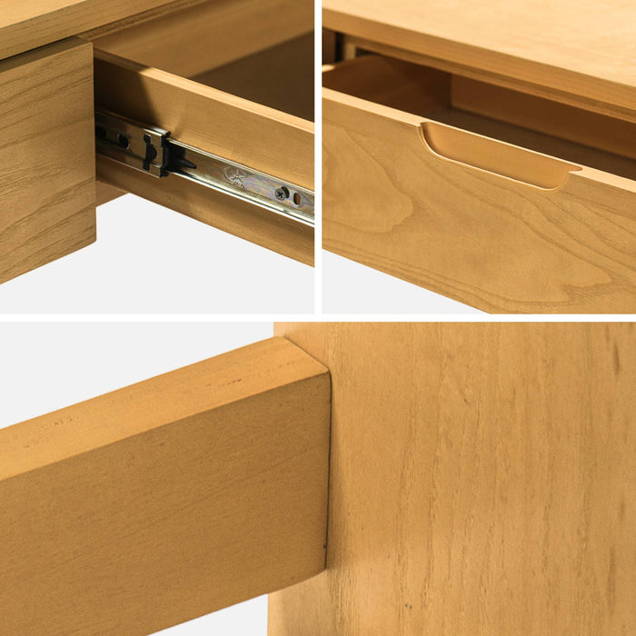 Consolle in legno 2 cassetti, 120cm, marrone naturale