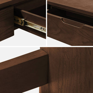 Consolle in legno 2 cassetti, 120cm, noce