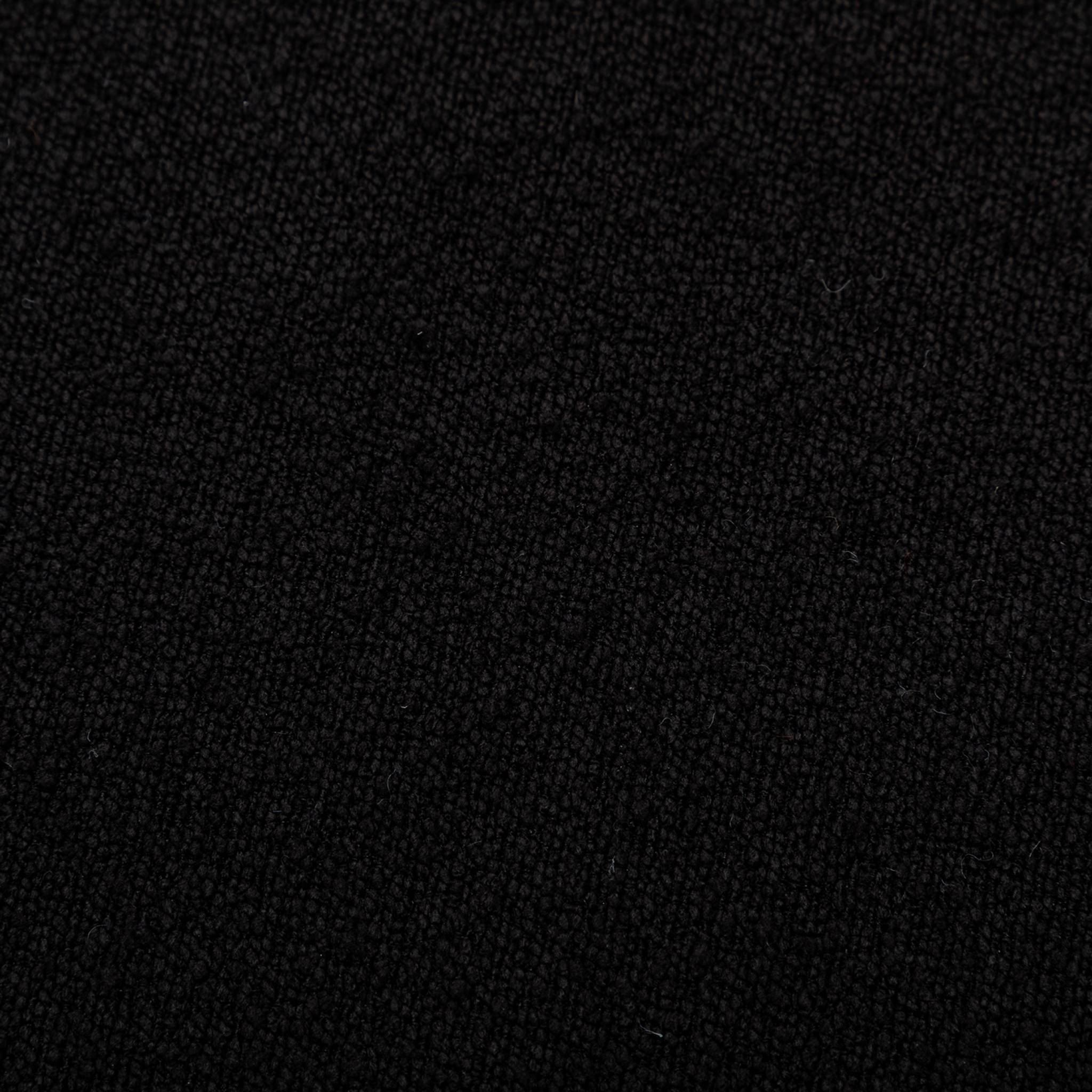 Sgabello e poggiapiedi in tessuto a forma di ciottolo, nero