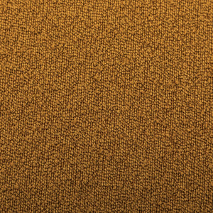 Sgabello e poggiapiedi in tessuto a forma di ciottolo, mostarda