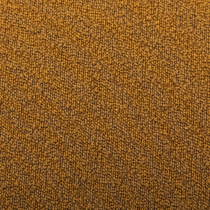 Sgabello e poggiapiedi in tessuto a forma di ciottolo, mostarda