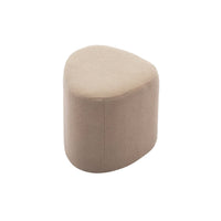 Sgabello e poggiapiedi in tessuto a forma di ciottolo, grigio