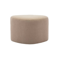 Sgabello e poggiapiedi in tessuto a forma di ciottolo, grigio