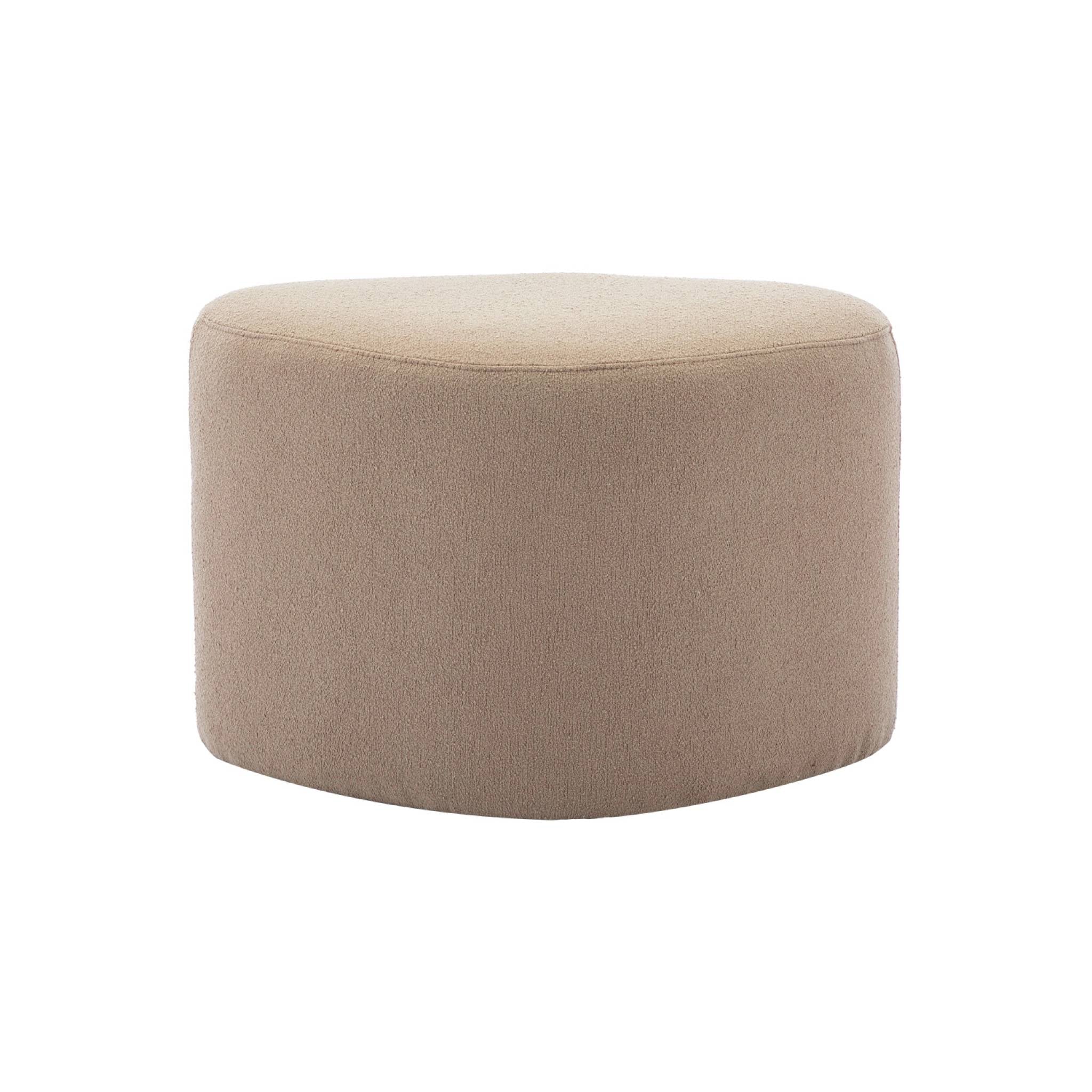 Sgabello e poggiapiedi in tessuto a forma di ciottolo, grigio