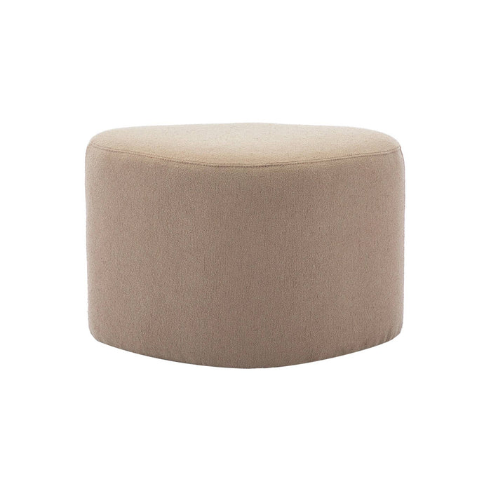 Sgabello e poggiapiedi in tessuto a forma di ciottolo, grigio