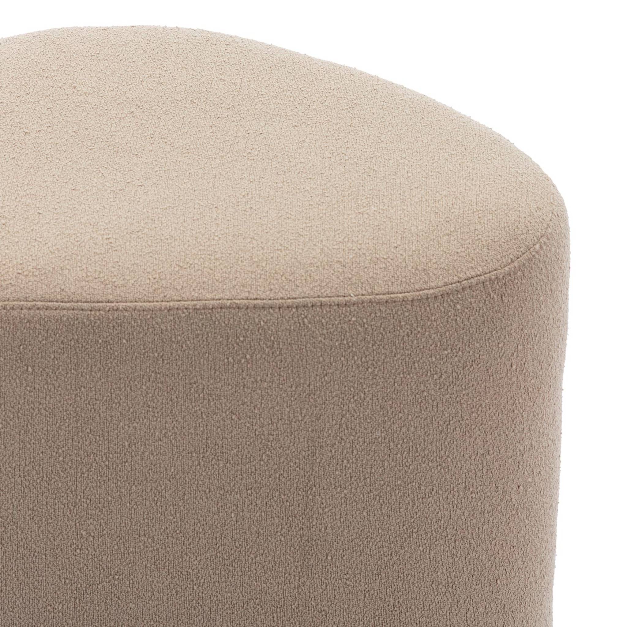 Sgabello e poggiapiedi in tessuto a forma di ciottolo, grigio