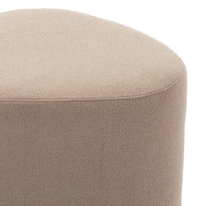 Sgabello e poggiapiedi in tessuto a forma di ciottolo, grigio