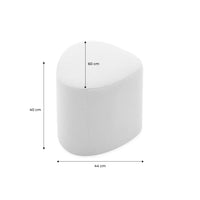 Sgabello e poggiapiedi in tessuto a forma di ciottolo, grigio