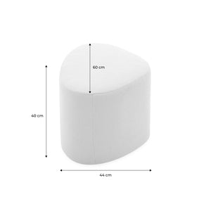 Sgabello e poggiapiedi in tessuto a forma di ciottolo, grigio