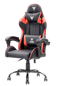 itek Gaming Chair RHOMBUS PF10 - PVC-  Doppio Cuscino- Schienale  Reclinabile- Nero Rosso