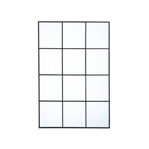 Specchio rettangolare industriale acciaio, nero