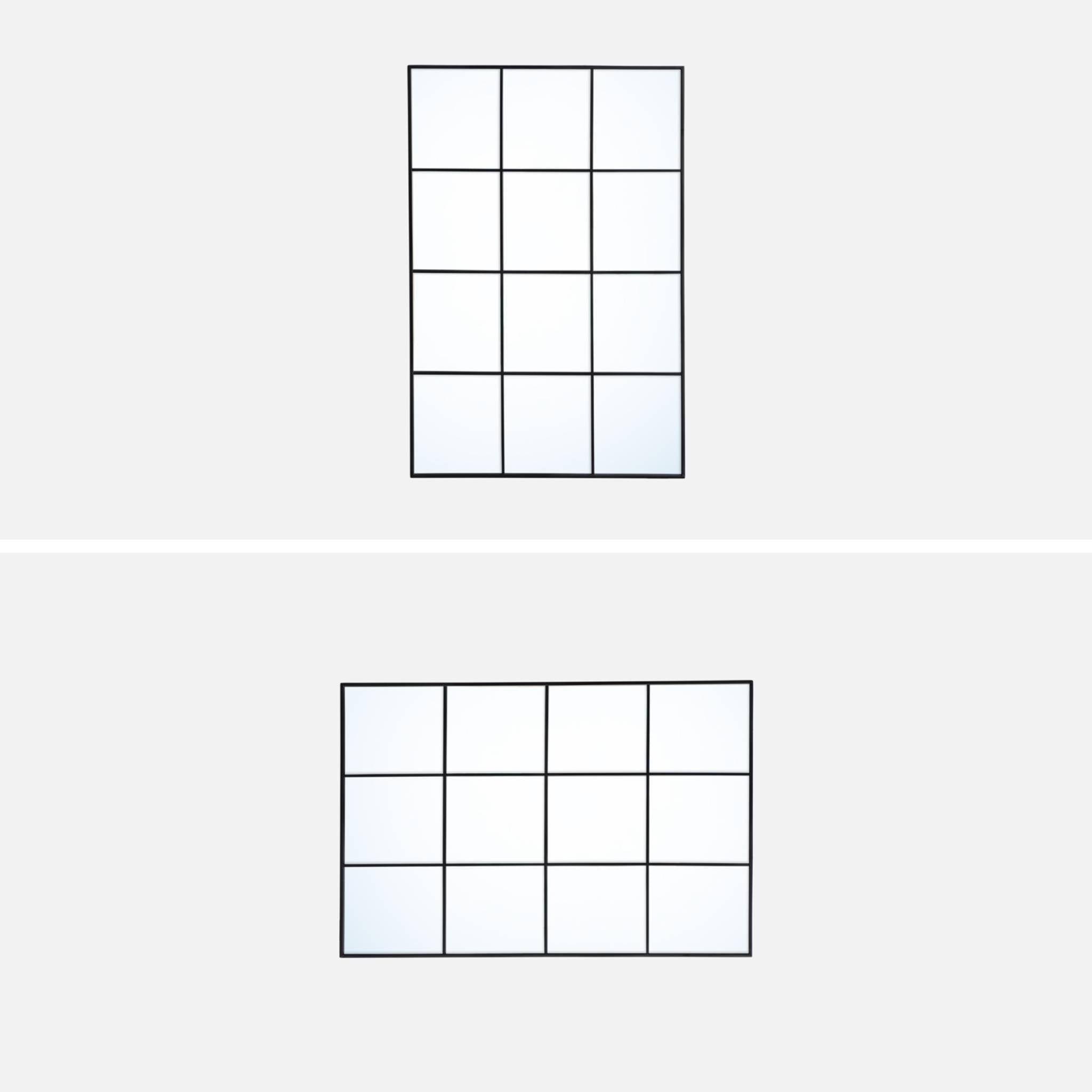 Specchio rettangolare industriale acciaio, nero