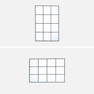 Specchio rettangolare industriale acciaio, nero