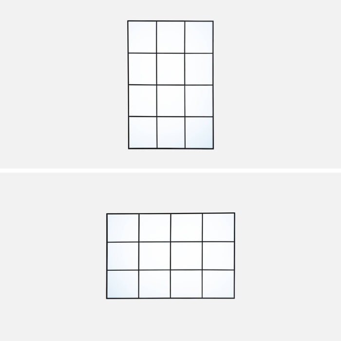 Specchio rettangolare industriale acciaio, nero
