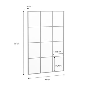 Specchio rettangolare industriale acciaio, nero