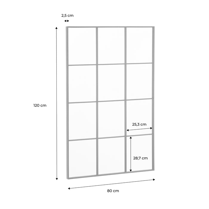 Specchio rettangolare industriale acciaio, nero