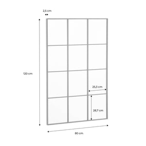Specchio rettangolare industriale acciaio, nero