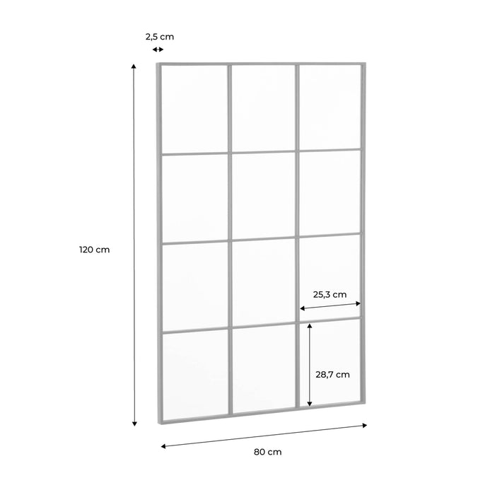 Specchio rettangolare industriale acciaio, nero