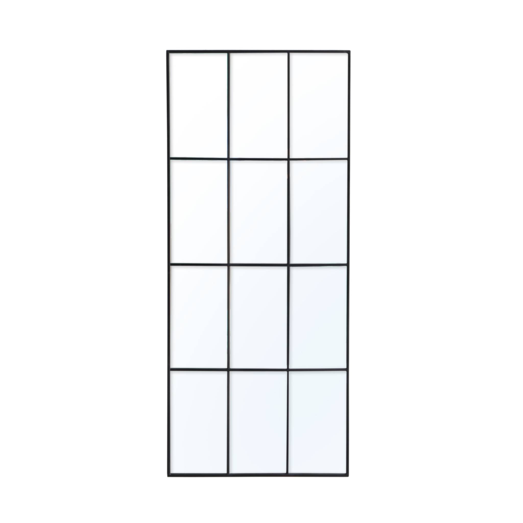 Specchio rettangolare industriale acciaio, nero