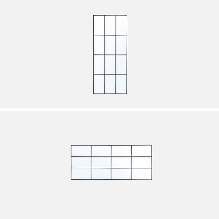 Specchio rettangolare industriale acciaio, nero