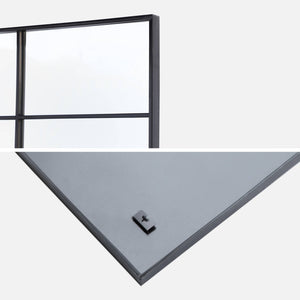 Specchio rettangolare industriale acciaio, nero