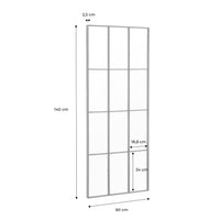 Specchio rettangolare industriale acciaio, nero