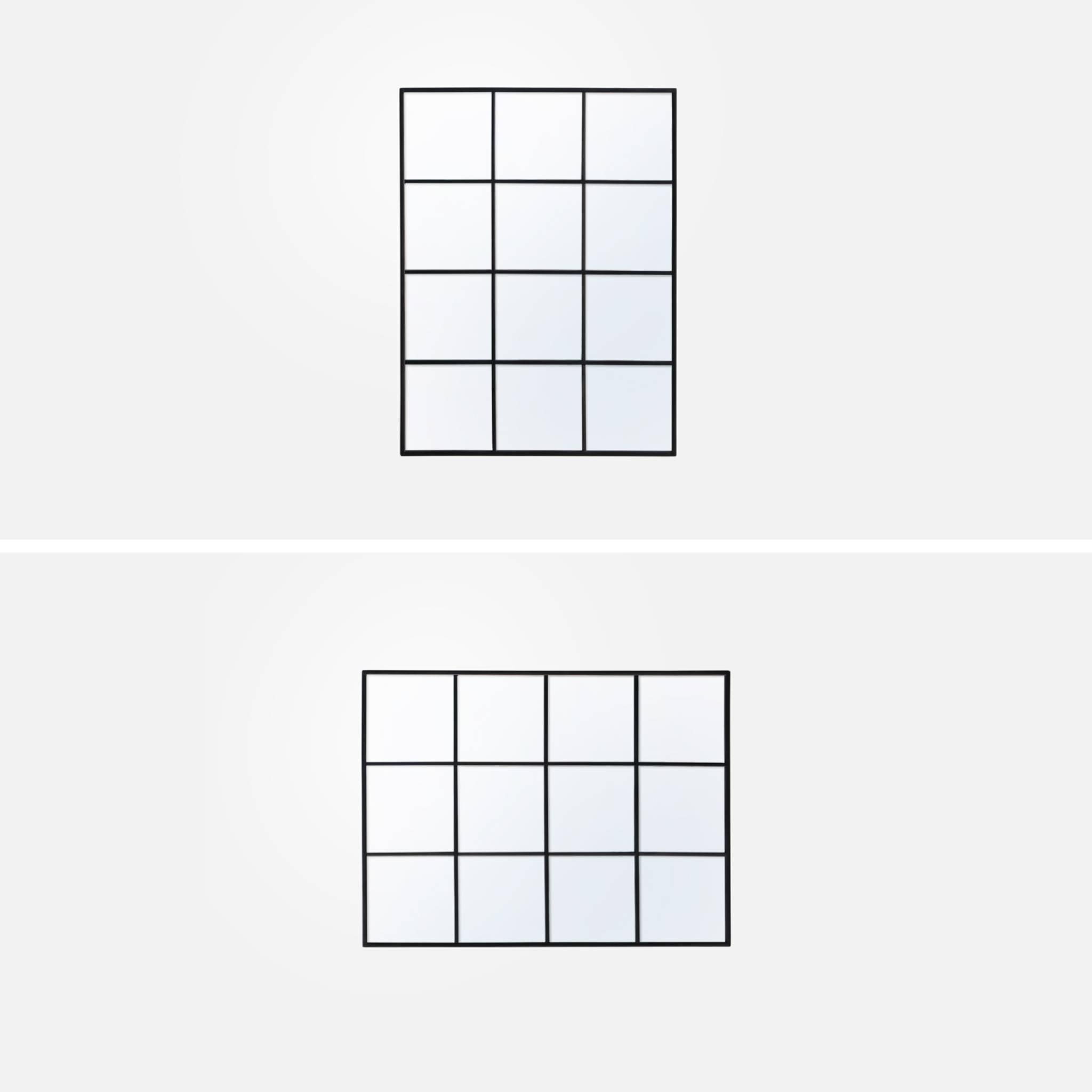 Specchio rettangolare industriale acciaio, nero