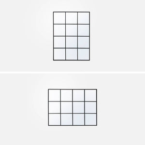 Specchio rettangolare industriale acciaio, nero