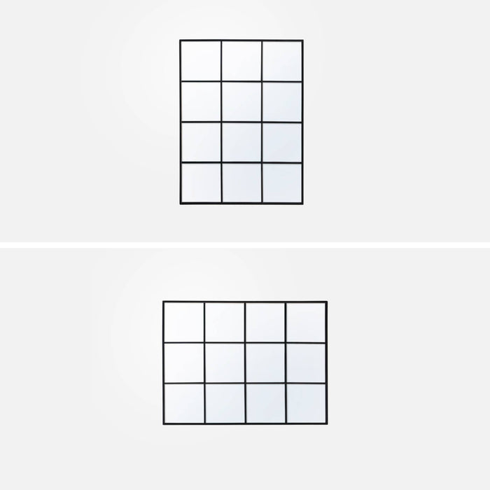 Specchio rettangolare industriale acciaio, nero