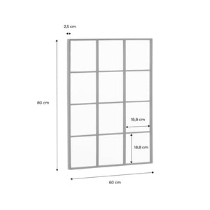 Specchio rettangolare industriale acciaio, nero
