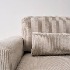 Divano letto reversibile 5 posti velluto a coste, grigio