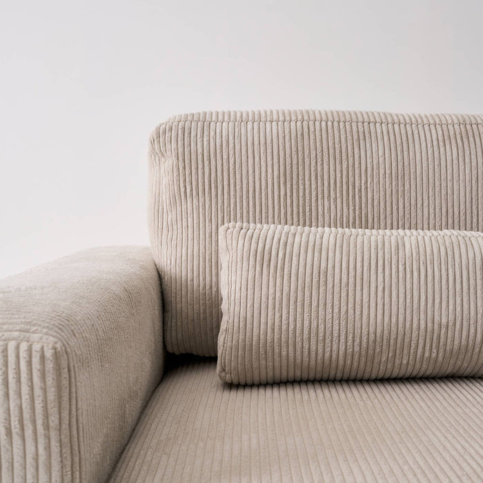 Divano letto reversibile 5 posti velluto a coste, grigio