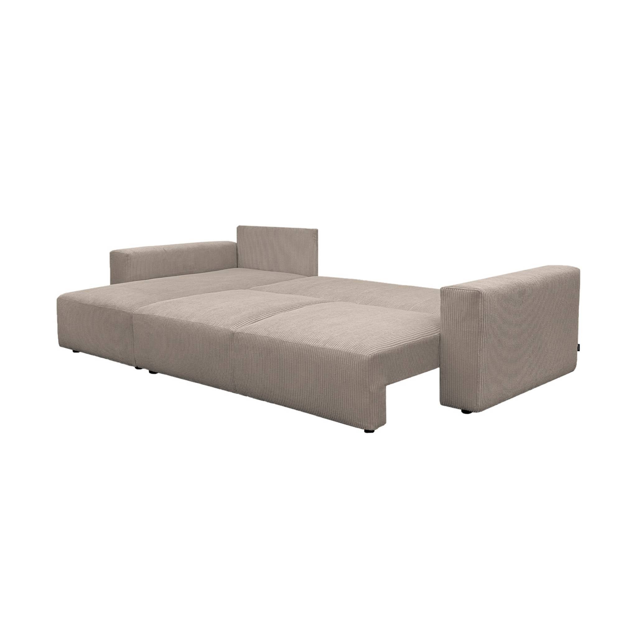 Divano ad angolo convertibile reversibile 5 posti velluto a coste,