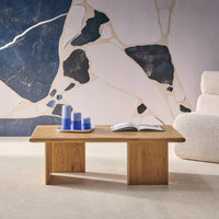 Tavolino rettangolare effetto legno, quercia