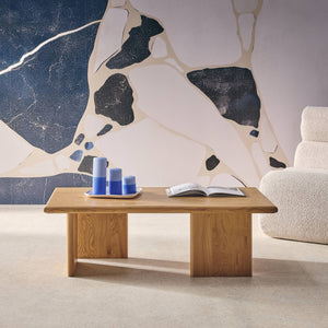 Tavolino rettangolare effetto legno, quercia