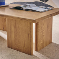 Tavolino rettangolare effetto legno, quercia