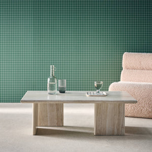 Tavolino rettangolare effetto legno, effet travertin