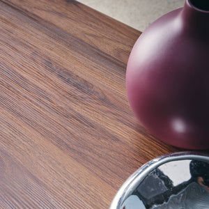 Tavolino rettangolare effetto legno, noce