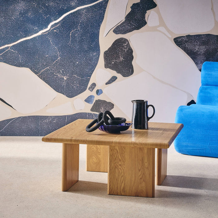 Tavolino basso quadrato, quercia