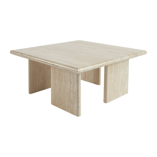 Tavolino basso quadrato, effet travertin