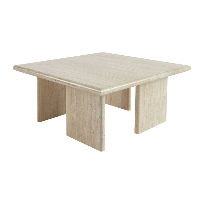 Tavolino basso quadrato, effet travertin