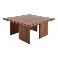 Tavolino basso quadrato, noce