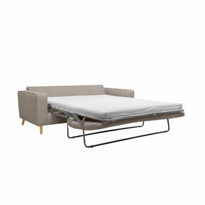 Divano letto convertibile 3 posti con materasso, beige