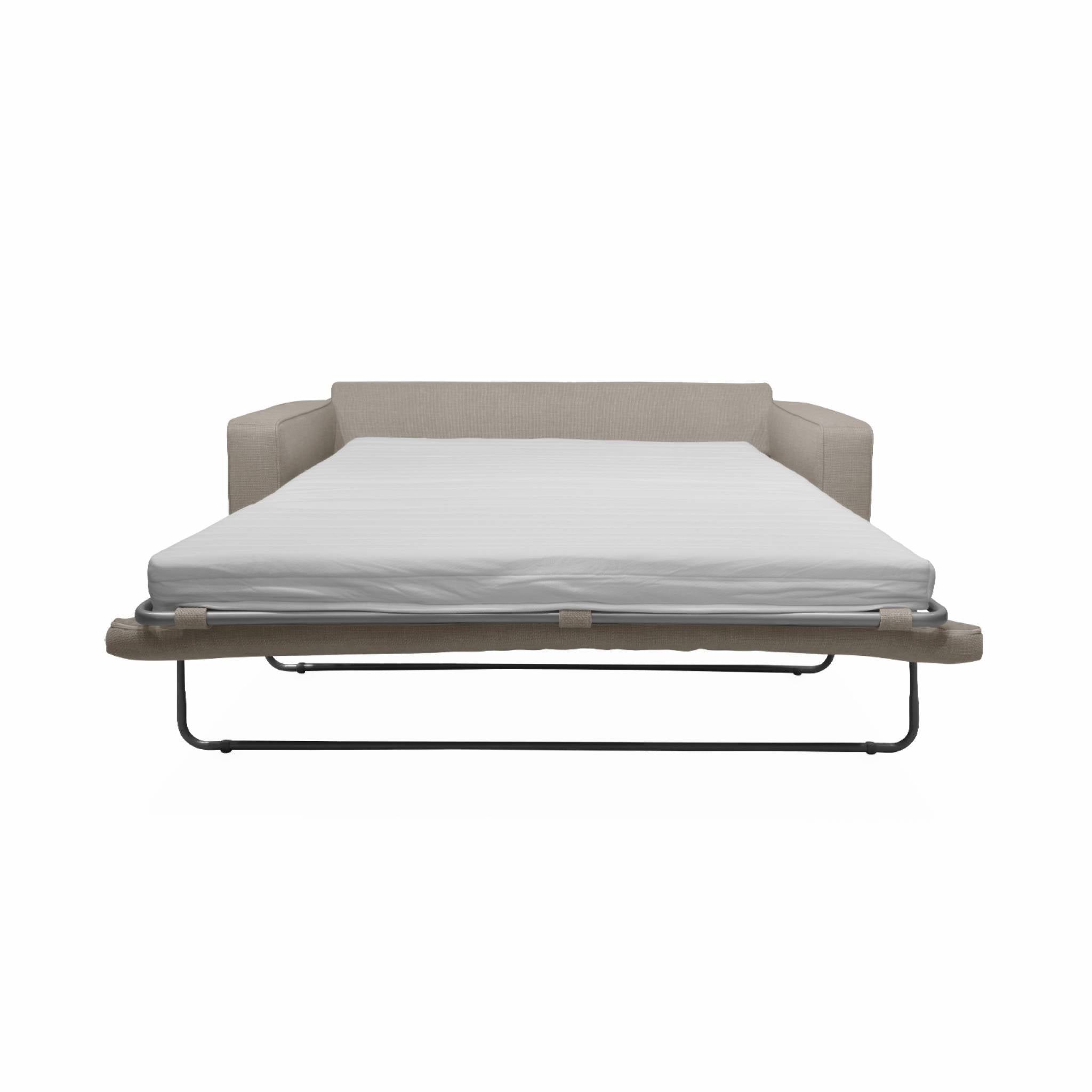 Divano letto convertibile 3 posti con materasso, beige