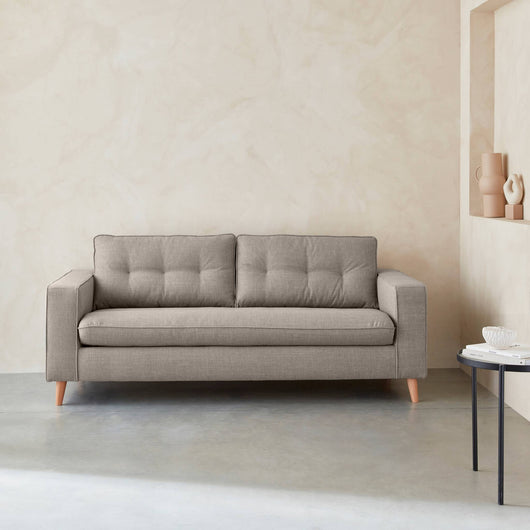 Divano letto convertibile 3 posti con materasso, beige