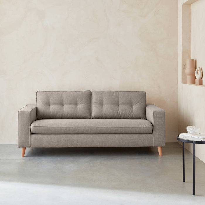 Divano letto convertibile 3 posti con materasso, beige