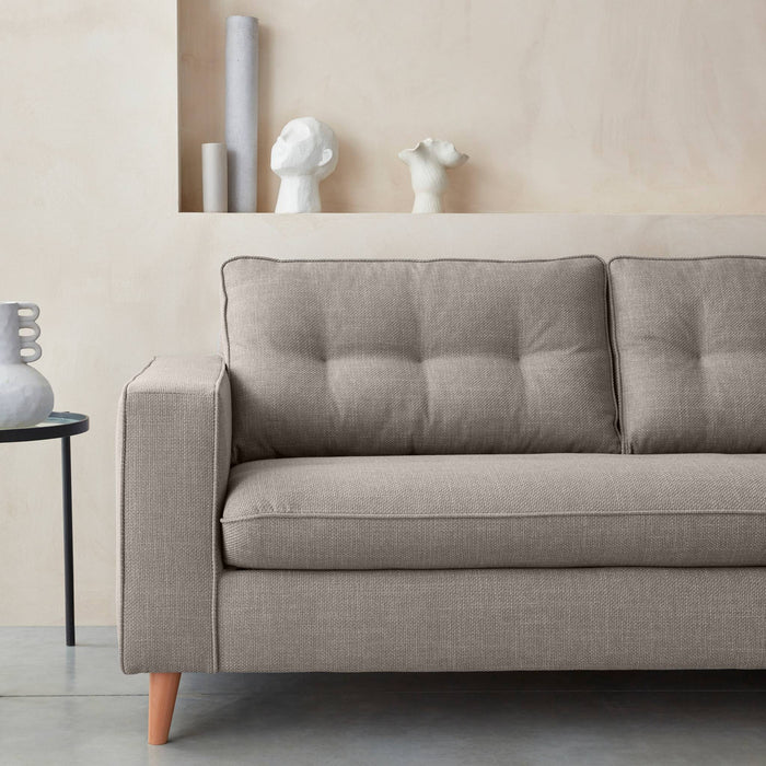 Divano letto convertibile 3 posti con materasso, beige