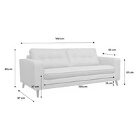 Divano letto convertibile 3 posti con materasso, beige